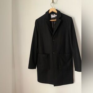 Topman Wool blend Black Classic fit Coat